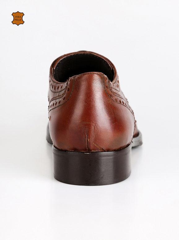 French leather shoes with machined texture