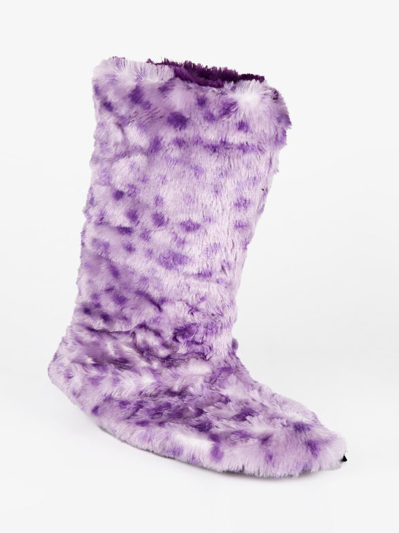Furry ankle boot slippers