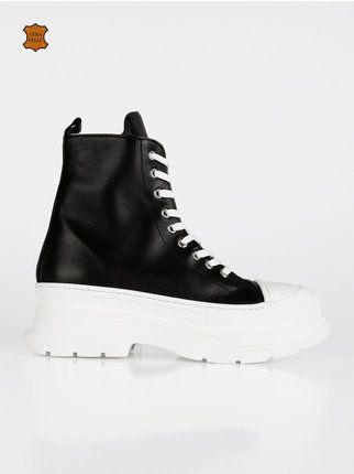 Genny  High leather sneakers with platform