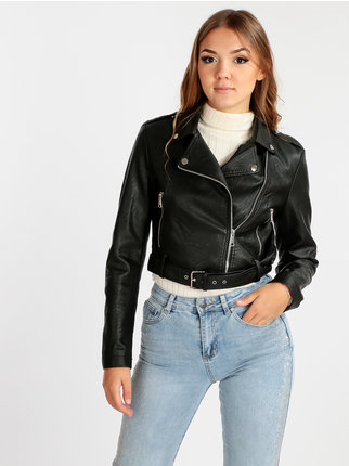 Giacca donna biker in ecopelle