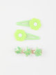 Girl hair clips with decorations, 4 pieces