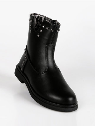 Girl's ankle boots with studs