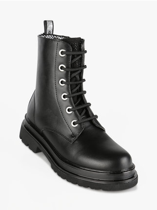 Girl's combat boots with plateau