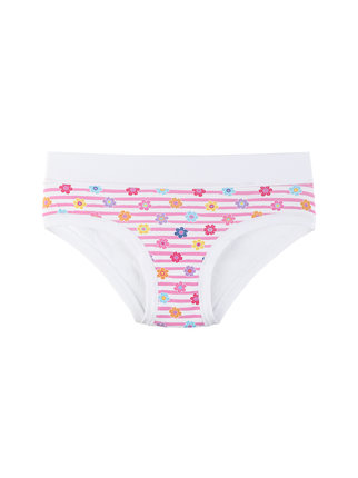 Girl's cotton briefs with flowers