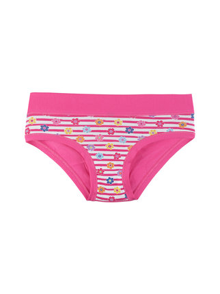 Girl's cotton briefs with flowers
