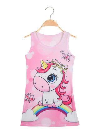 Girls dress with unicorn prints