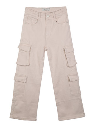 Girl's flared trousers with big pockets