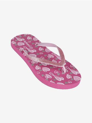 Girl's flip flops with glitter