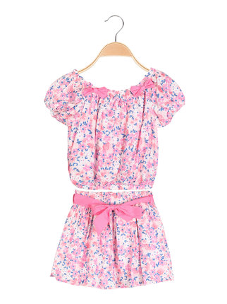 Girl's floral blouse + skirt set