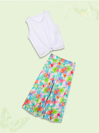 Girl's floral pants + top set
