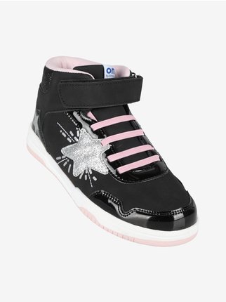 Girls' high sneakers with tear