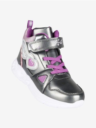 Girls' high sneakers with tear
