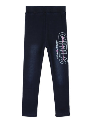 Girls' leggings in cotton with fur inside