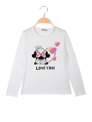 Girl's long-sleeved t-shirt with rhinestones