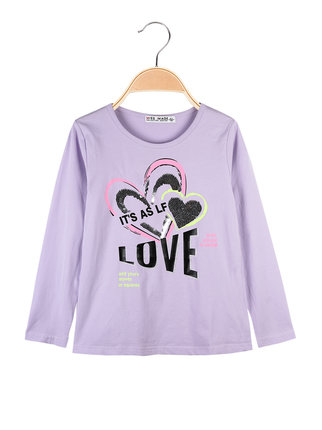 Girl's long-sleeved t-shirt with sequins