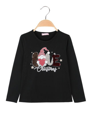 Girl's long-sleeved T-shirt with writing