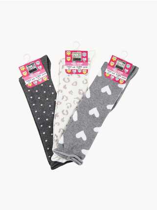 Girls Long Socks Pack of 3 Pairs