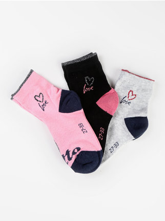 Girl's midi socks with lurex  Pack of 3 pairs