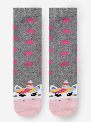 Girls' non-slip socks with unicorn