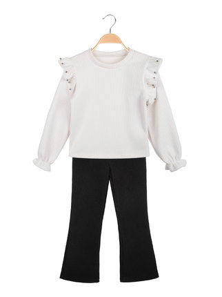 Girl's outfit with shirt and flared trousers