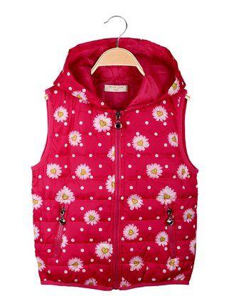Girl's padded vest with hood