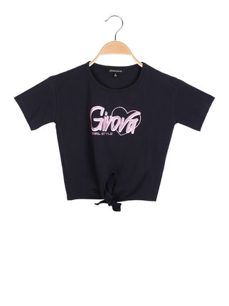 Girls short sleeve t-shirt with knot