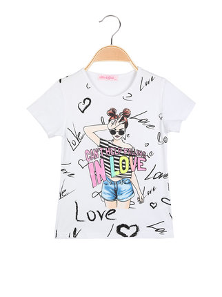 Girl's short sleeve T-shirt with print