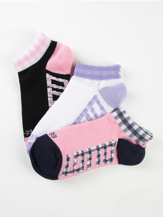 Girls Short Socks. Pack of 3 Pairs