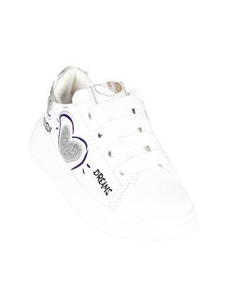 Girl's sneakers with laces and zip