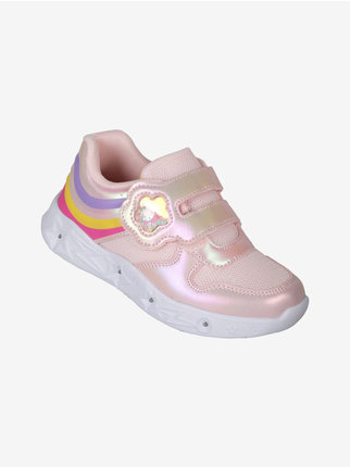 Girl's sneakers with lights and tear
