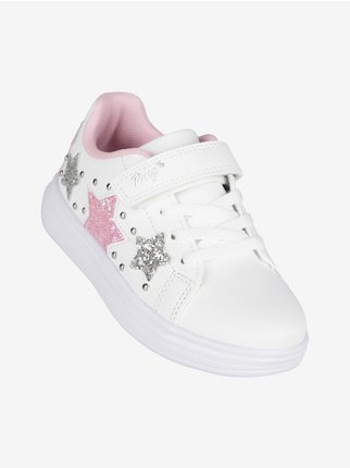 Girl's sneakers with rhinestones and glitter