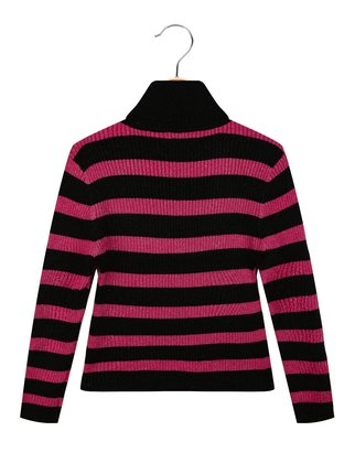 Girl's striped turtleneck pullover