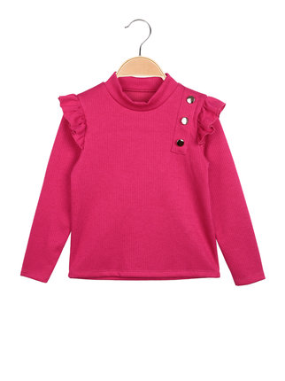Girl's sweater with ruffled sleeves