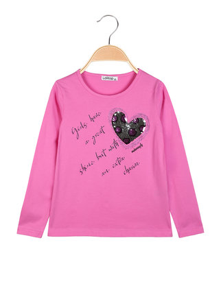 Girl's T-shirt with reversible sequins