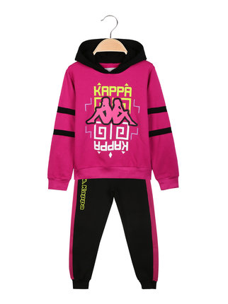 Girl's tracksuit with hood and prints