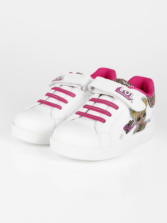 Glitter girl sneakers with tear