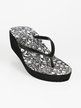 Glitter women's flip flops with wedge heel