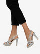 Glitter women's sandals with heel and platform