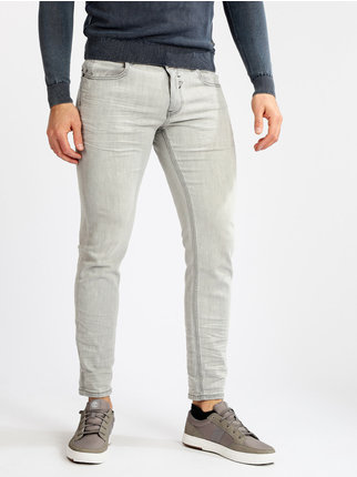 Graue Slim-Fit-Jeans für Herren