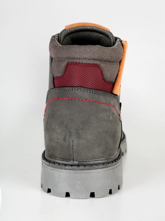 Gray eco-leather boots