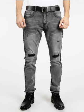 Gray jeans with tears