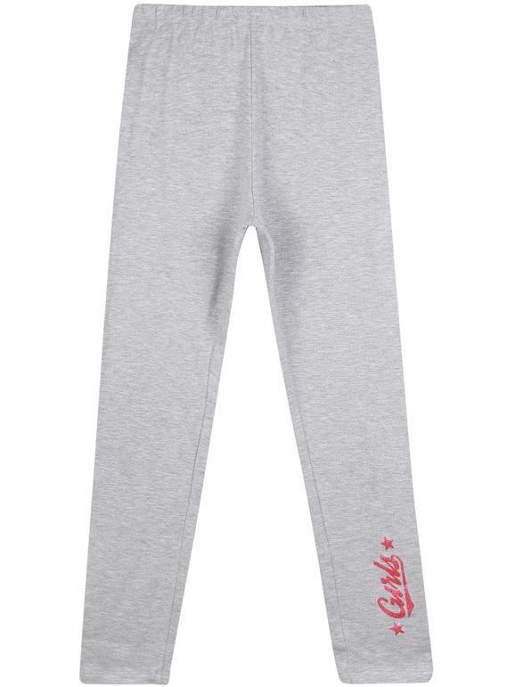 Gray leggings with baby writing