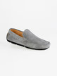 Gray suede loafers