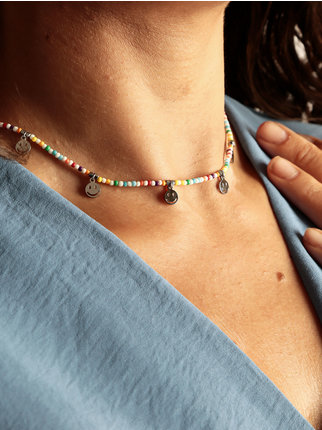 Halskette mit Perlen und Smileys