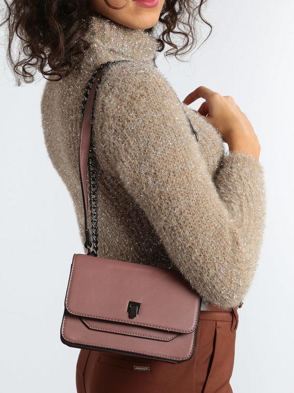 Handbag with chain shoulder strap