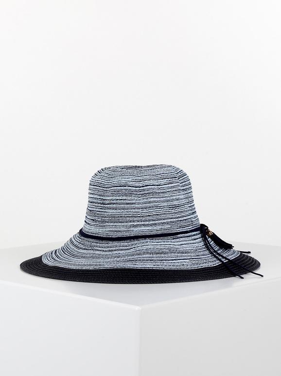 Hat with ribbon and tassels