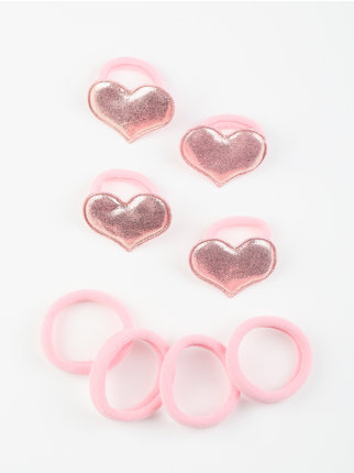 Heart scrunchies, 8 pieces