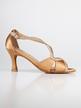 Heeled dance shoes with glitter  bronze