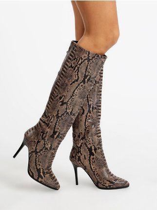 high animalier pointed boots with heel