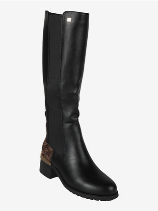 High boots with monogram